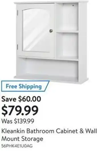 Walmart Kleankin Bathroom Cabinet & Wall Mount Storage offer