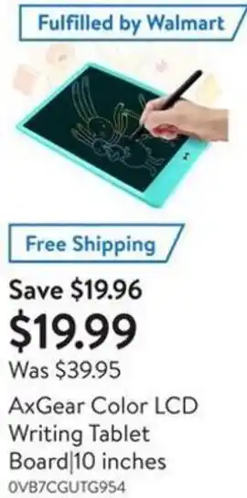 Walmart AxGear Color LCD Writing Tablet Board| 10 inches offer