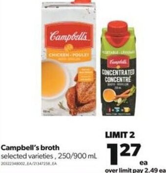 Real Canadian Superstore Campbell's Broth 250/900 ml offer