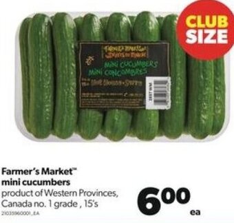 Real Canadian Superstore Farmer's Market™ Mini Cucumbers 15's offer