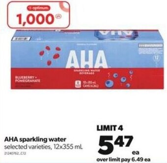 Real Canadian Superstore AHA Sparkling Water 12x355 ml offer