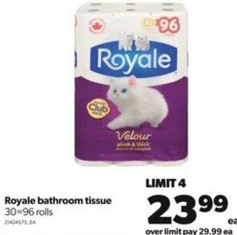 Real Canadian Superstore Royale Bathroom Tissue 30-96 Rolls offer