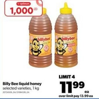 Real Canadian Superstore Billy Bee Liquid Honey 1 kg offer