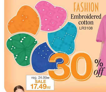 Fabricville Fashion embroidered cotton offer
