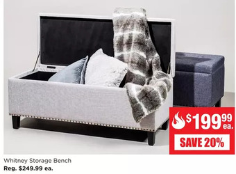 Kitchen Stuff Plus Whitney storage bench offer