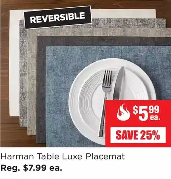 Kitchen Stuff Plus Harman table luxe placemat offer