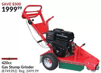 Princess Auto Red rock 420cc gas stump grinder offer