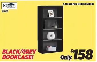 Surplus Furniture Black & grey bookcase offer