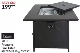 Princess Auto Red mountain valley 28 in. propane fire table offer