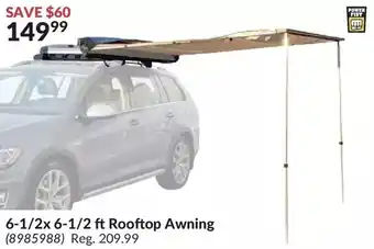Princess Auto 6-1/2x6-1/2 ft rooftop awning offer