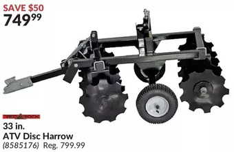 Princess Auto Red rock 33 in. atv disc harrow offer