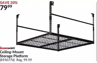 Princess Auto Storageworks ceiling-mount storage platform offer
