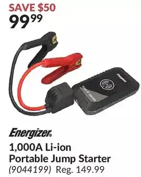 Princess Auto Energizer 1,000a li-ion portable jump starter offer