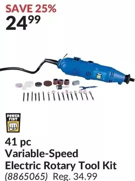 Princess Auto Power fist 41 pc variable-speed electric rotary tool kit offer