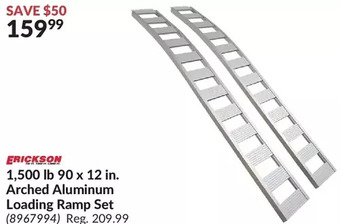 Princess Auto Erickson 1,500 lb 90 x 12 in. arched aluminum loading ramp set offer