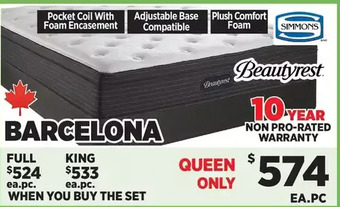 Surplus Furniture Barcelona full mattress set offer