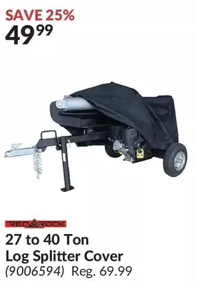 Princess Auto Red rock 27 to 40 ton log splitter cover offer