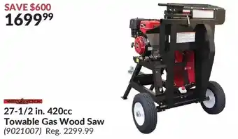 Princess Auto Red rock 27-1/2 in. 420cc towable gas wood saw offer