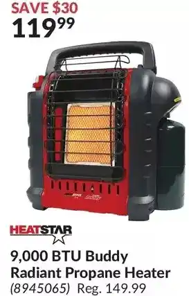 Princess Auto Heatstar 9,000 btu buddy radiant propane heater offer