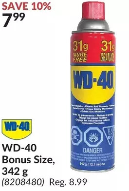 Princess Auto Wd-40 bonus size offer