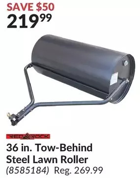 Princess Auto Red rock 36 in. tow-behind steel lawn roller offer