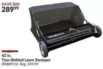 Princess Auto Red rock 42 in. tow-behind lawn sweeper offer