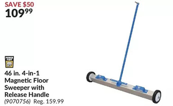Princess Auto Power fist 46 in. 4-in-1 magnetic floor sweeper with release handle offer