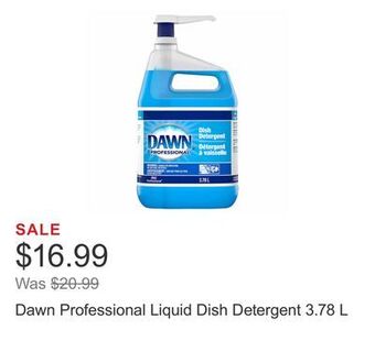 Costco Dawn professional liquid dish detergent 3.78 l offer