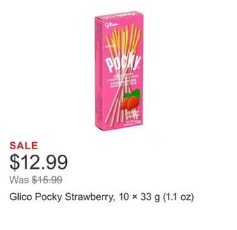 Costco Glico pocky strawberry, 10 × 33 g (1.1 oz) offer