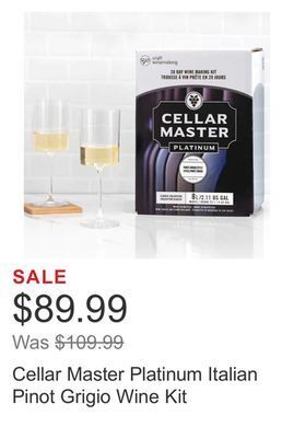 Costco Cellar master platinum italian pinot grigio wine kit offer