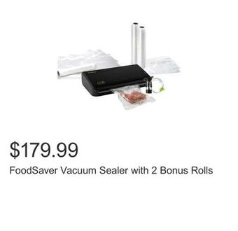 Costco Foodsaver vacuum sealer with 2 bonus rolls offer