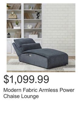 Costco Modern fabric armless power chaise lounge offer