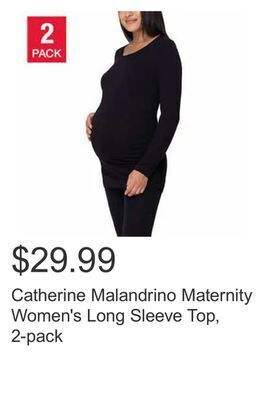 Costco Catherine malandrino maternity women's long sleeve top, 2-pack offer
