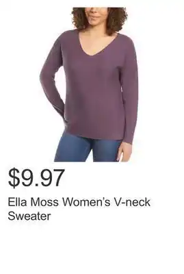 Costco Ella moss women's v-neck sweater offer
