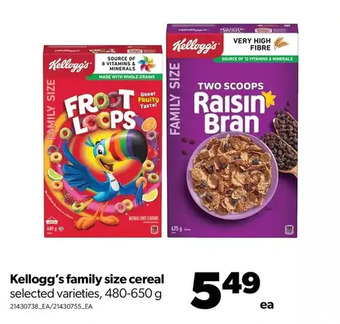 Real Canadian Superstore Kellogg's family size cereal offer