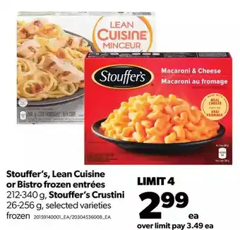 Real Canadian Superstore Stouffer's, lean cuisine or bistro frozen entrées, stouffer's crustini offer