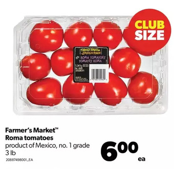 Real Canadian Superstore Farmer's market roma tomatoes offer