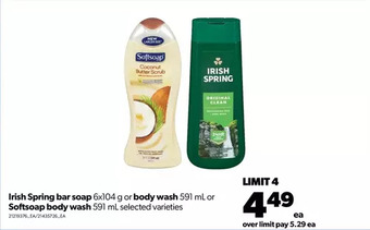 Real Canadian Superstore Irish spring bar soap or body wash or softsoap body wash offer