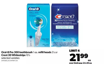 Real Canadian Superstore Oral-b pro 300 toothbrush refill heads or crest 3d whitestrips offer