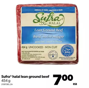 Real Canadian Superstore Sufra halal lean ground beef offer