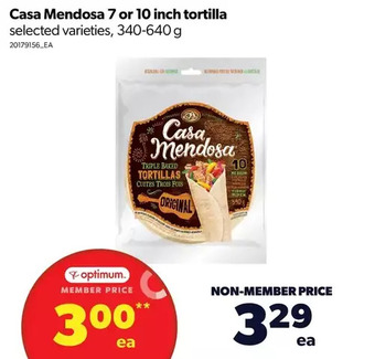 Real Canadian Superstore Casa mendosa 7 or 10 inch tortilla offer