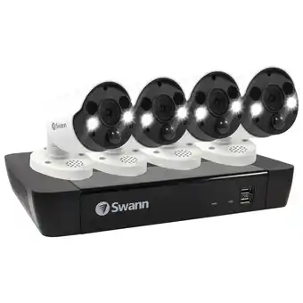 Best Buy Swann wired 8-ch 2tb nvr security system with 4 4k uhd add-on security cameras - white offer