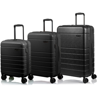 Best Buy Champs linen collection 3-piece hardside luggage set, black offer