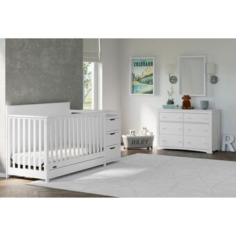 Best Buy Graco hadley 4-in-1 convertible crib with 3-drawer changing table - white offer