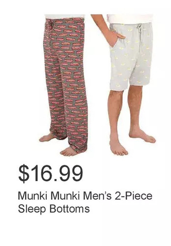 Costco Munki munki men’s 2-piece sleep bottoms offer