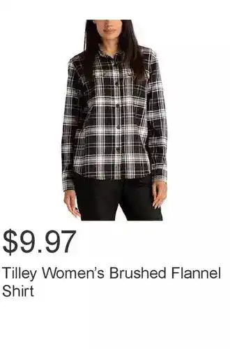 Costco Tilley women’s brushed flannel shirt offer