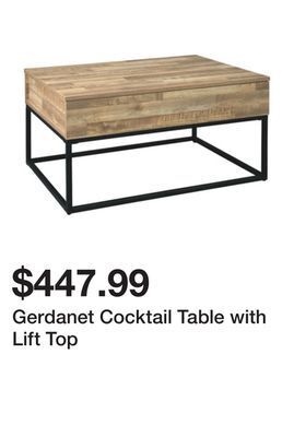 Ashley Furniture Gerdanet cocktail table with lift top offer
