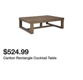 Ashley Furniture Cariton rectangle cocktail table offer