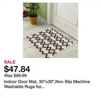 Wayfair Indoor door mat, 30"x30",non slip machine washable rugs for entryway farmhouse dirt trapper doormats offer