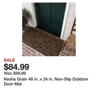 Wayfair Kesha grain 48 in. x 24 in. non-slip outdoor door mat offer